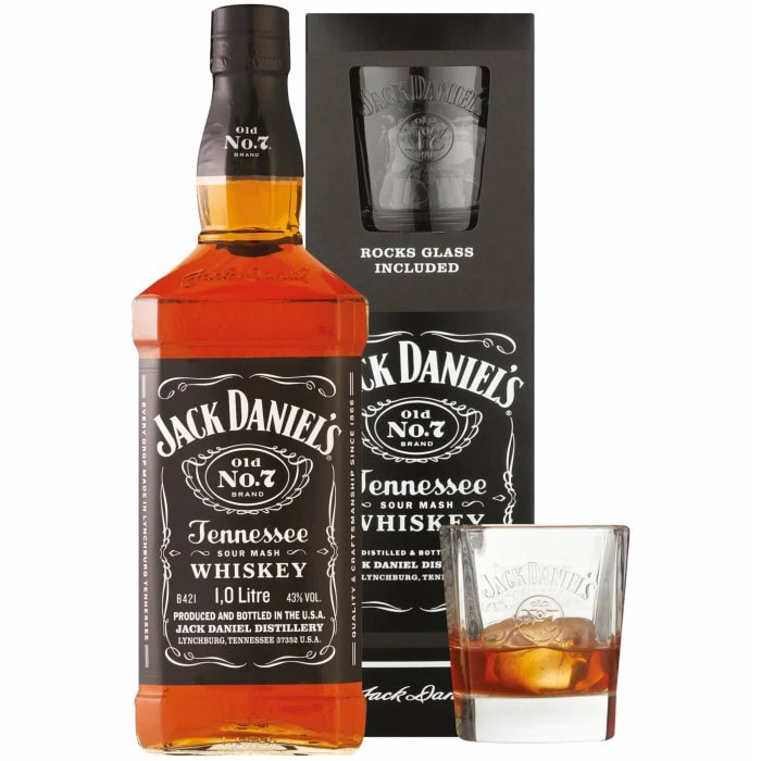 Jack Daniel's Old No. 7 Tennessee Gift Set (750ml + Glass)