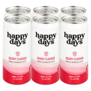 Happy Days Berry Hard Seltzer 300ml Can (6PK)