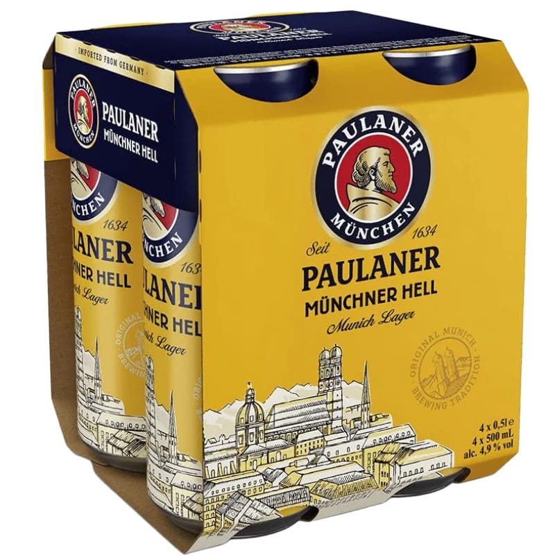Paulaner Münchner Hell 500ml Can (4PK)