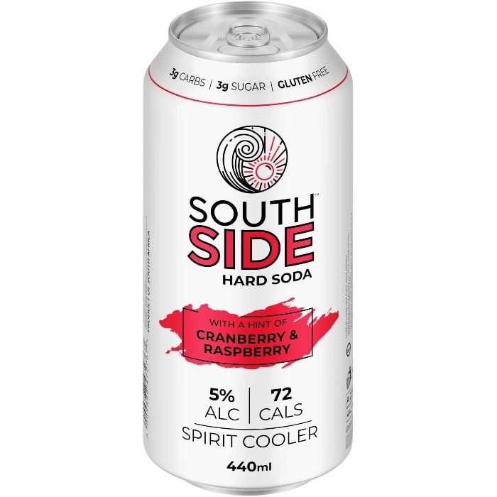 South Side Cranberry & Raspberry Hard Soda 440ml Can