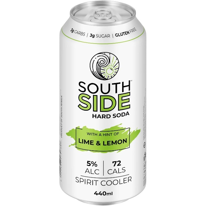 South Side Lemon & lime Hard Soda 440ml can
