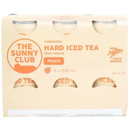 The Sunny Club Peach Hard Iced Tea 250ml (6PK)